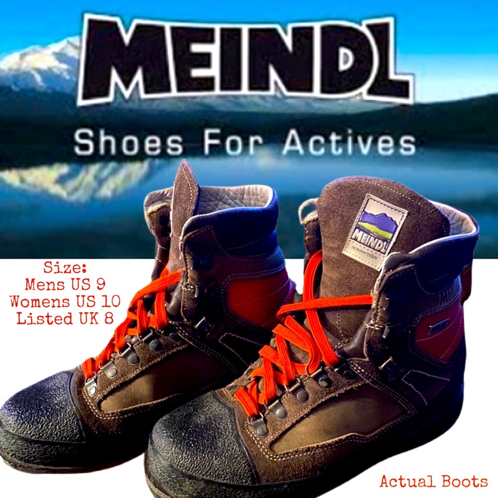 Meindl Hiking / Mountaineering Boots Size Mens 9 Womens 10 Gore-Tex Vibram Rare